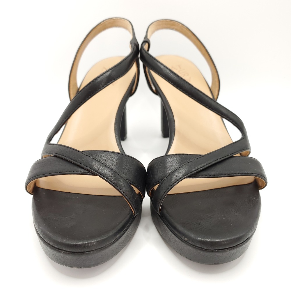 Naturalizer Abby Platform Heeled Slingback Sandals Black Womens Size 7M - Picture 3 of 11